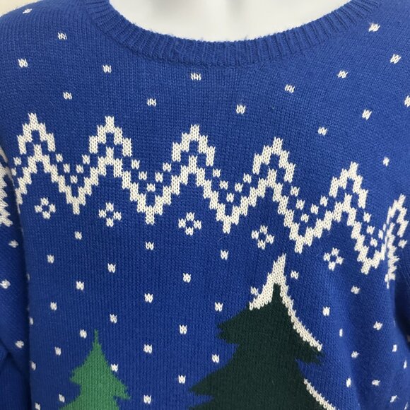 Christmas Men's Ugly Sweater Snowman with Beer Sze XXL Blue Holiday - Picture 3 of 8